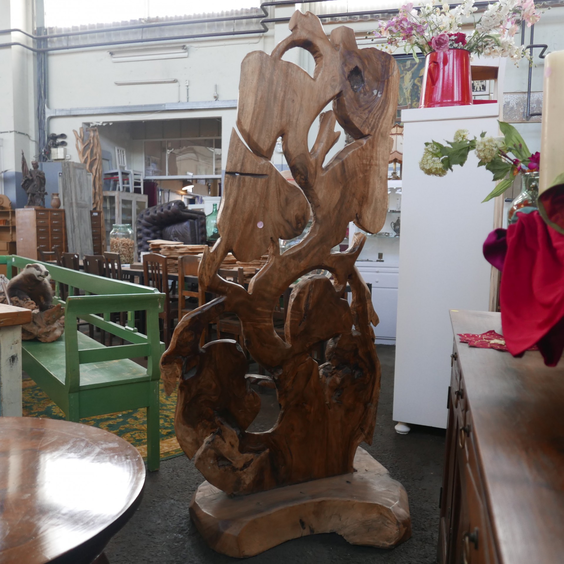 Houten beeld bladeren