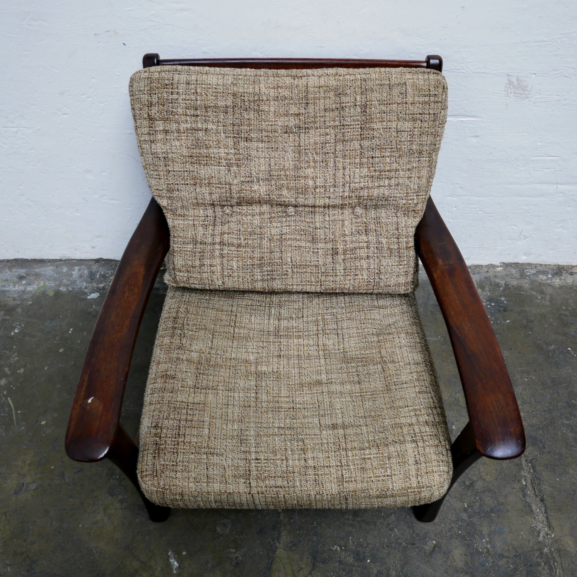 vintage houten fauteuil