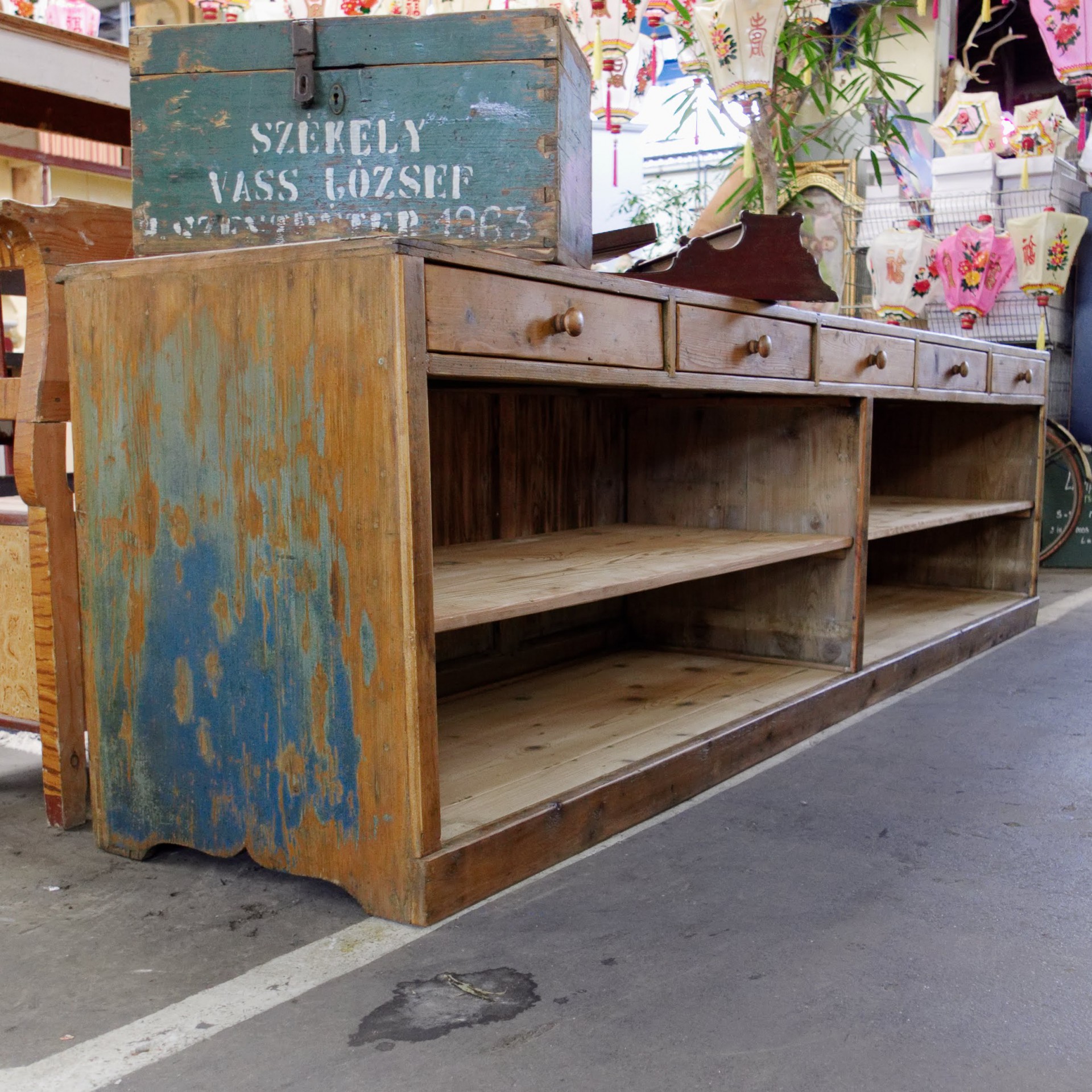 Vintage houten toog