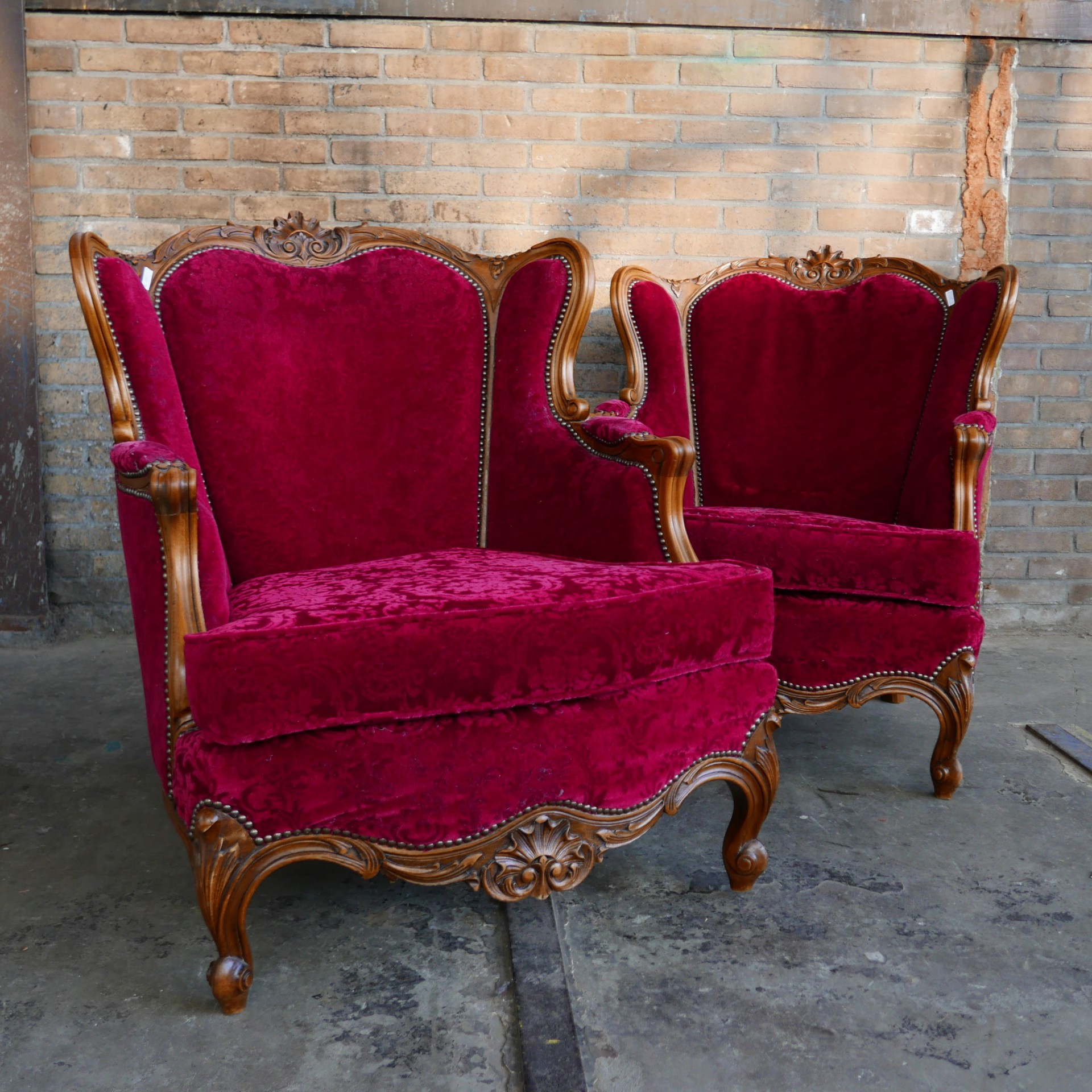 Rode barok fauteuil