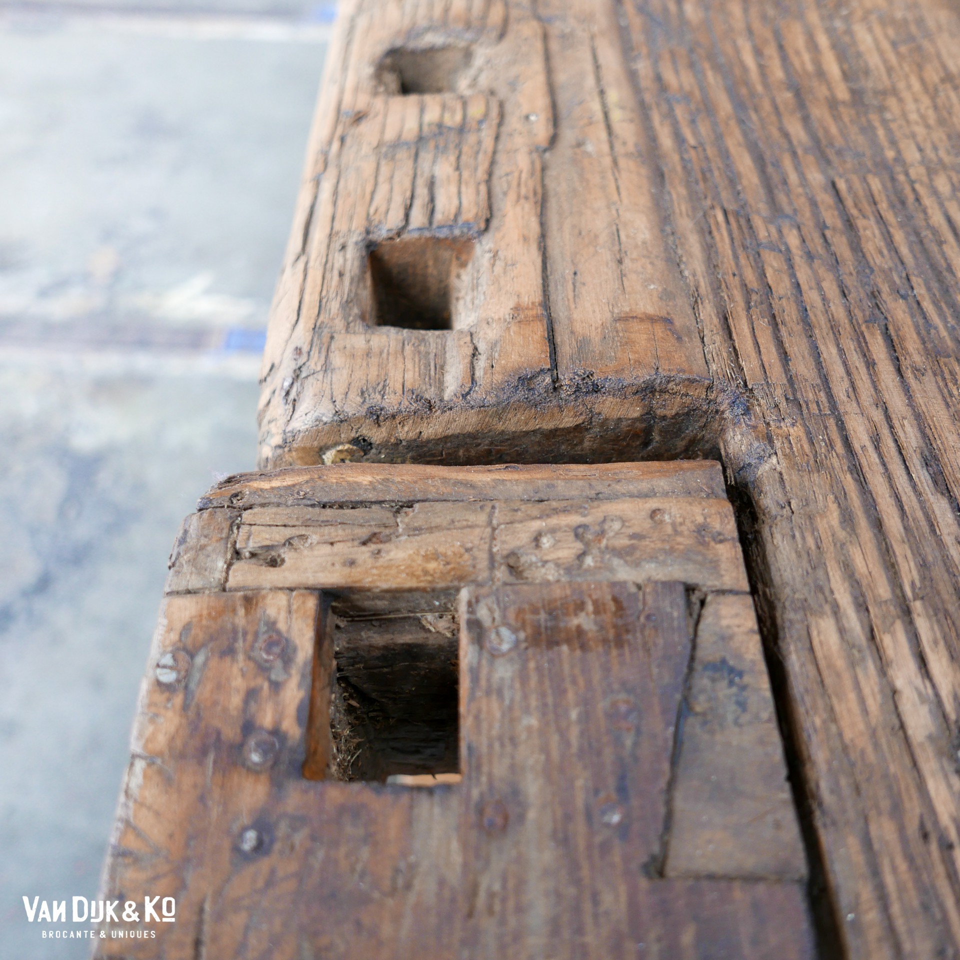 vintage houten werktafel