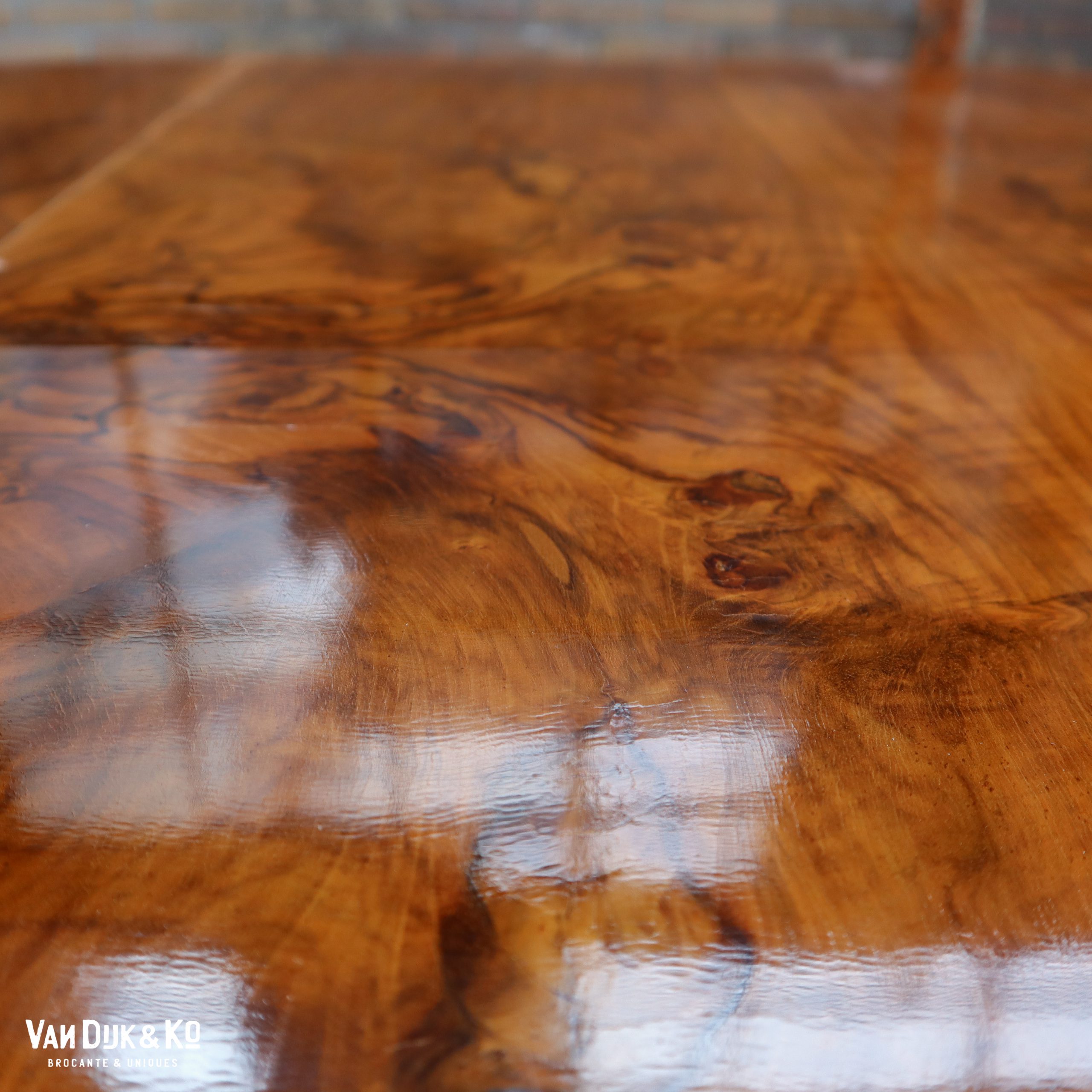 Vintage houten eettafel - Afbeelding 4