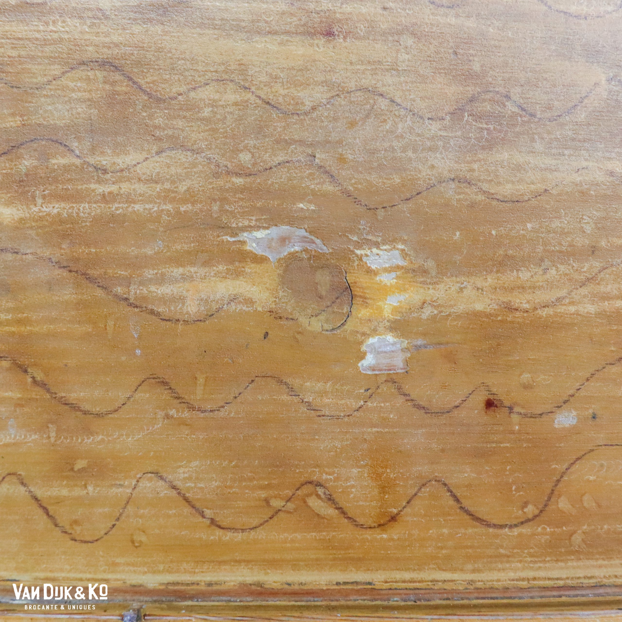 Houten brocante bank - Afbeelding 6
