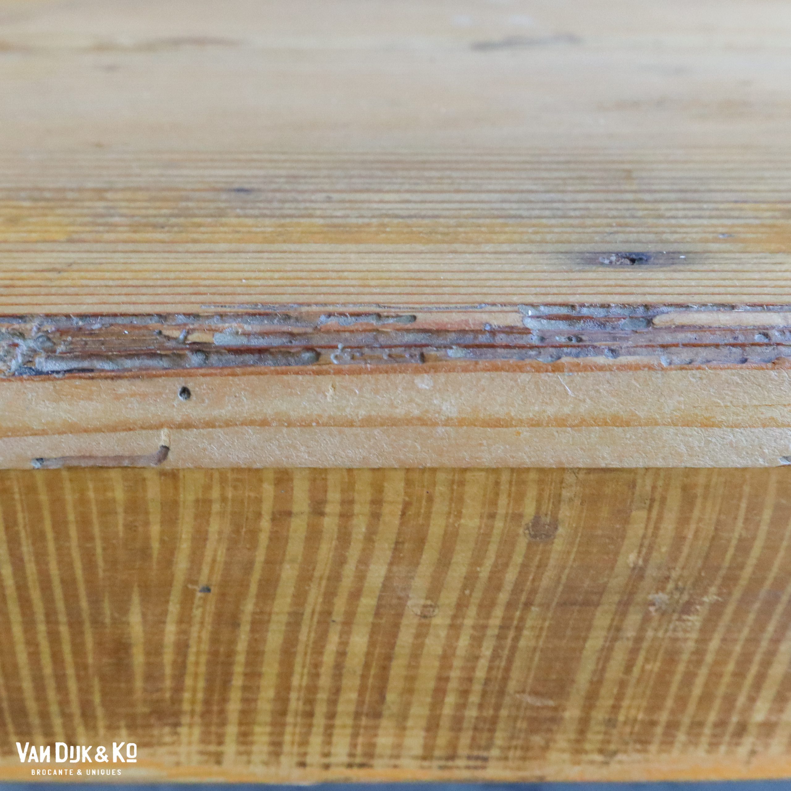 Houten brocante bank - Afbeelding 7