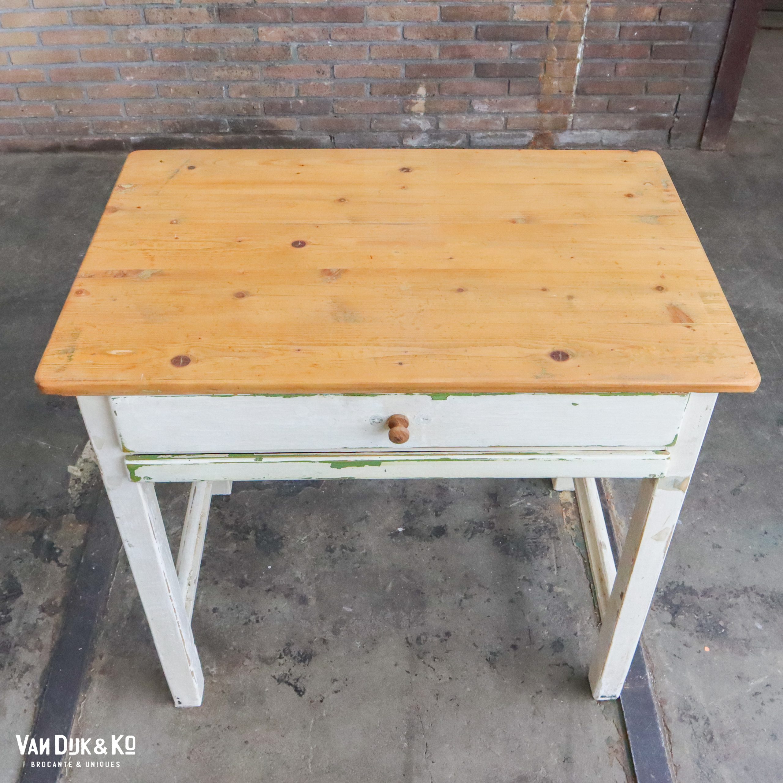 Brocante bureautje met la - Afbeelding 3