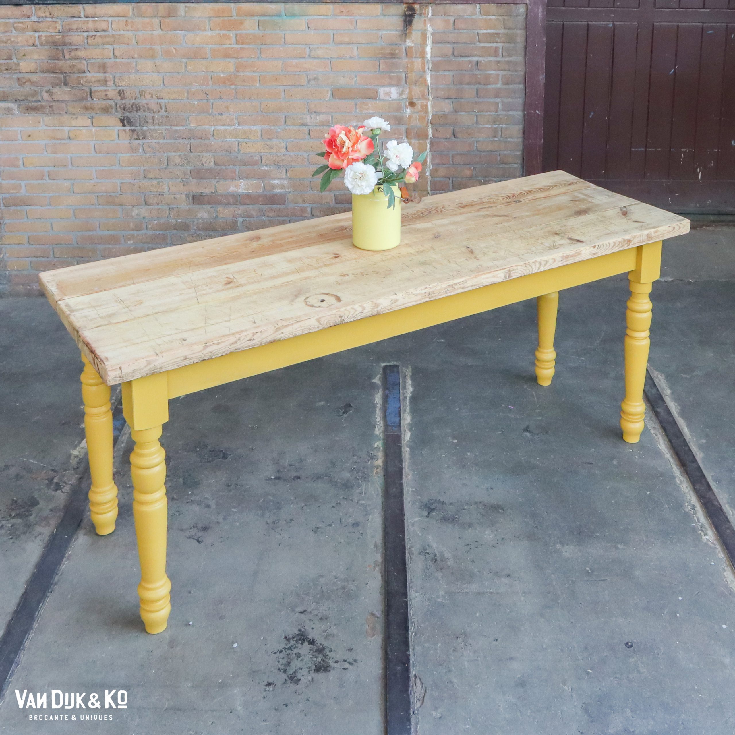 Landelijke tafel - okergeel onderstel - Afbeelding 2