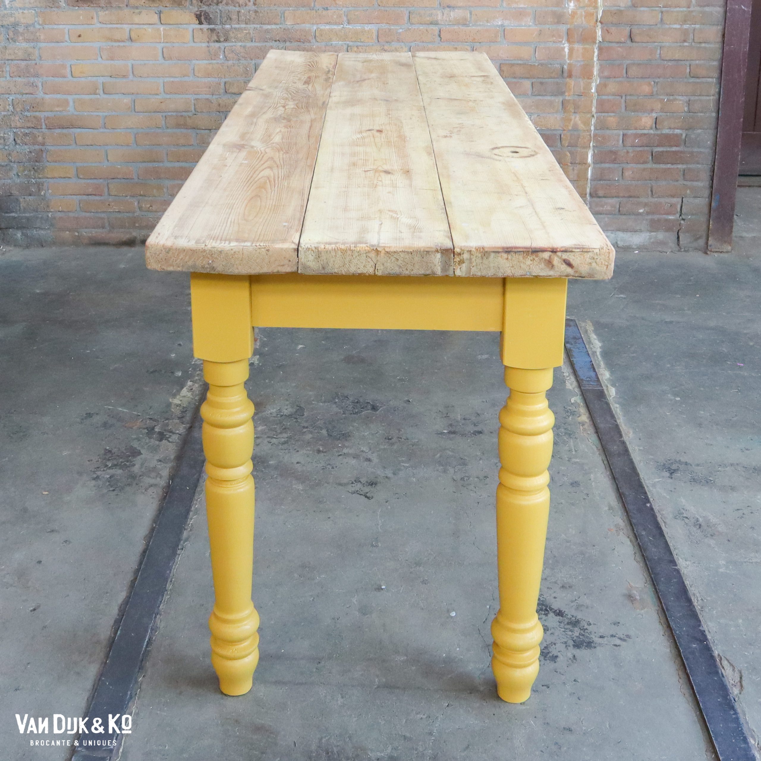 Landelijke tafel - okergeel onderstel - Afbeelding 3
