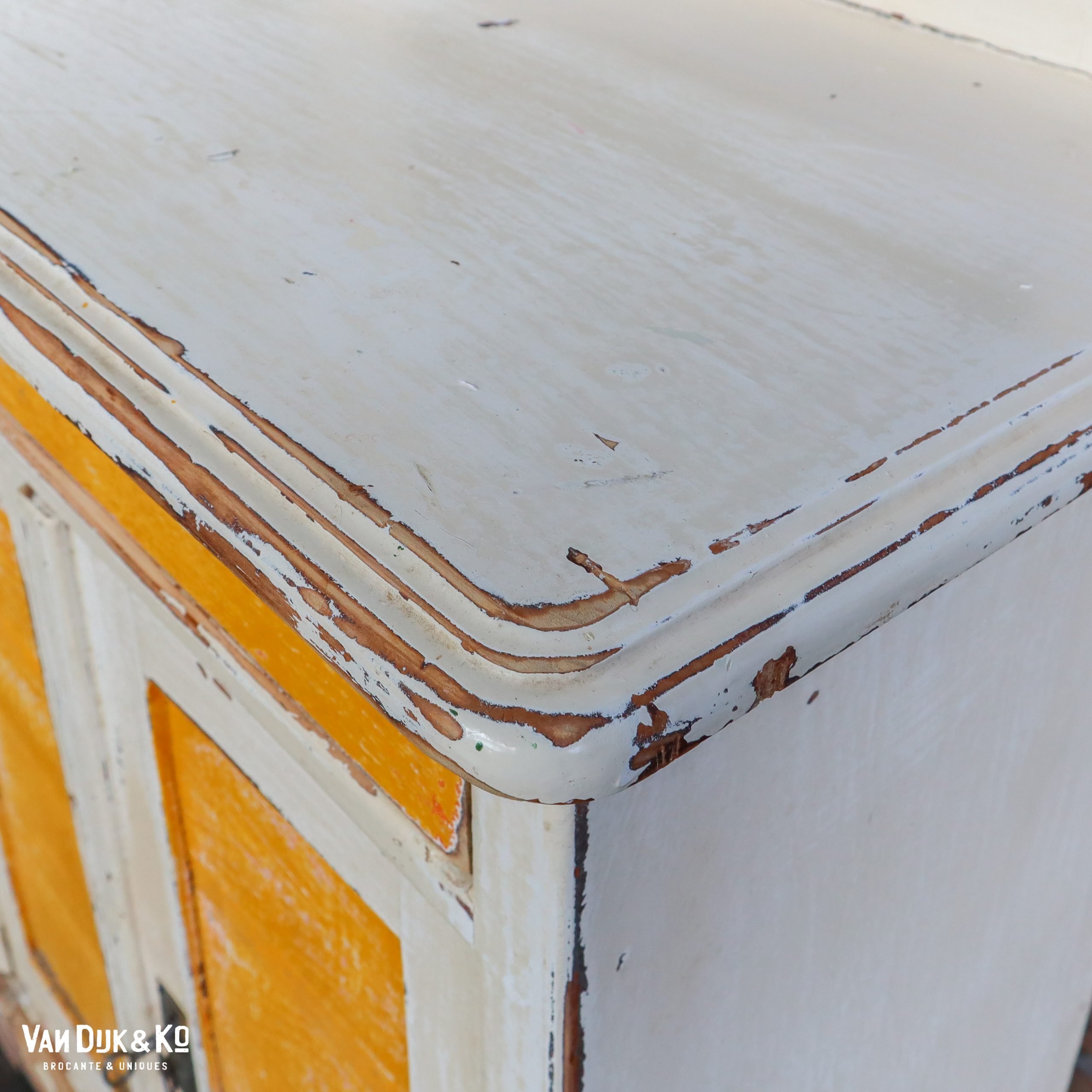 Brocante onderkast met spiegel - Afbeelding 5