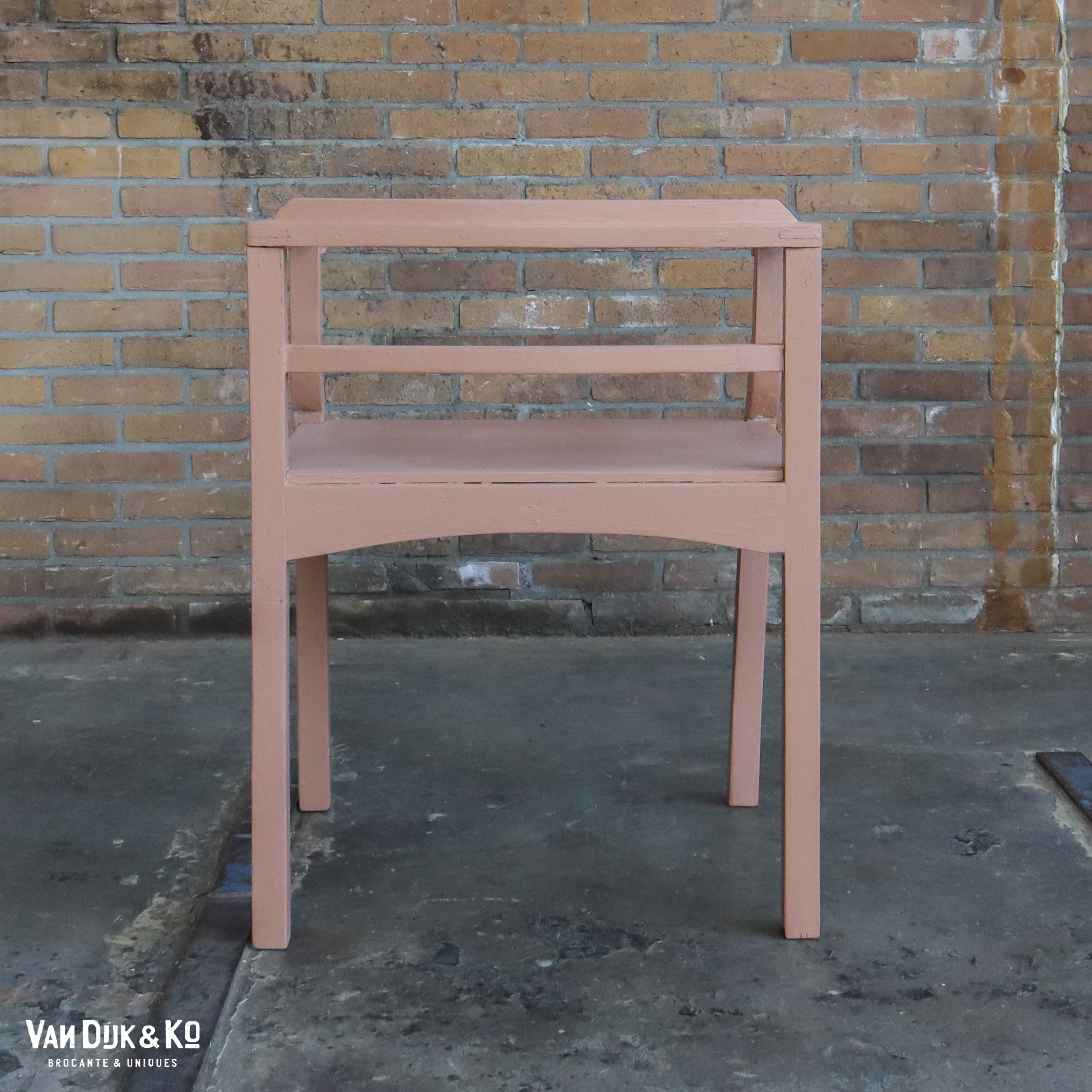 Brocante roze stoel - Afbeelding 4