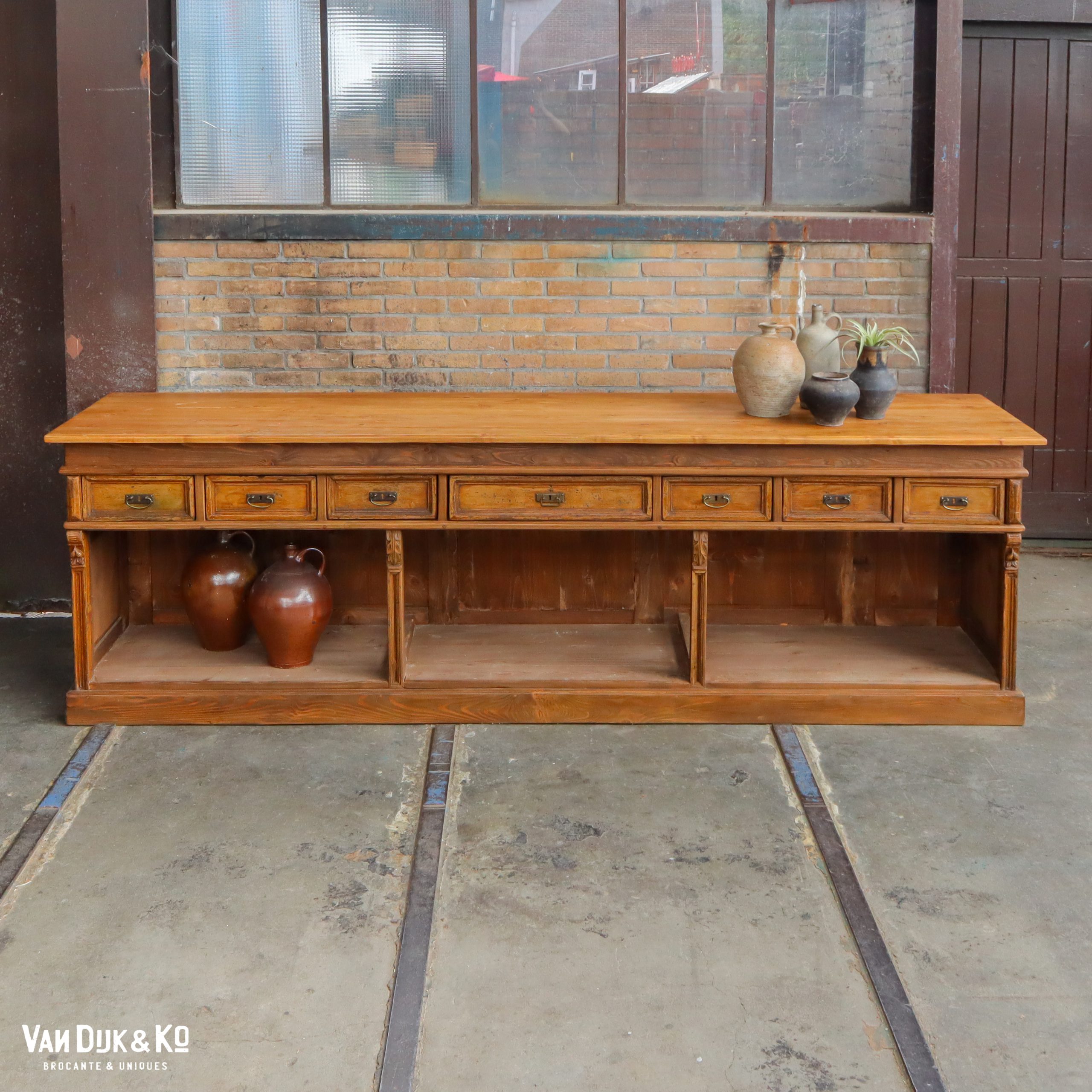 Brocante houten toonbank - Afbeelding 2