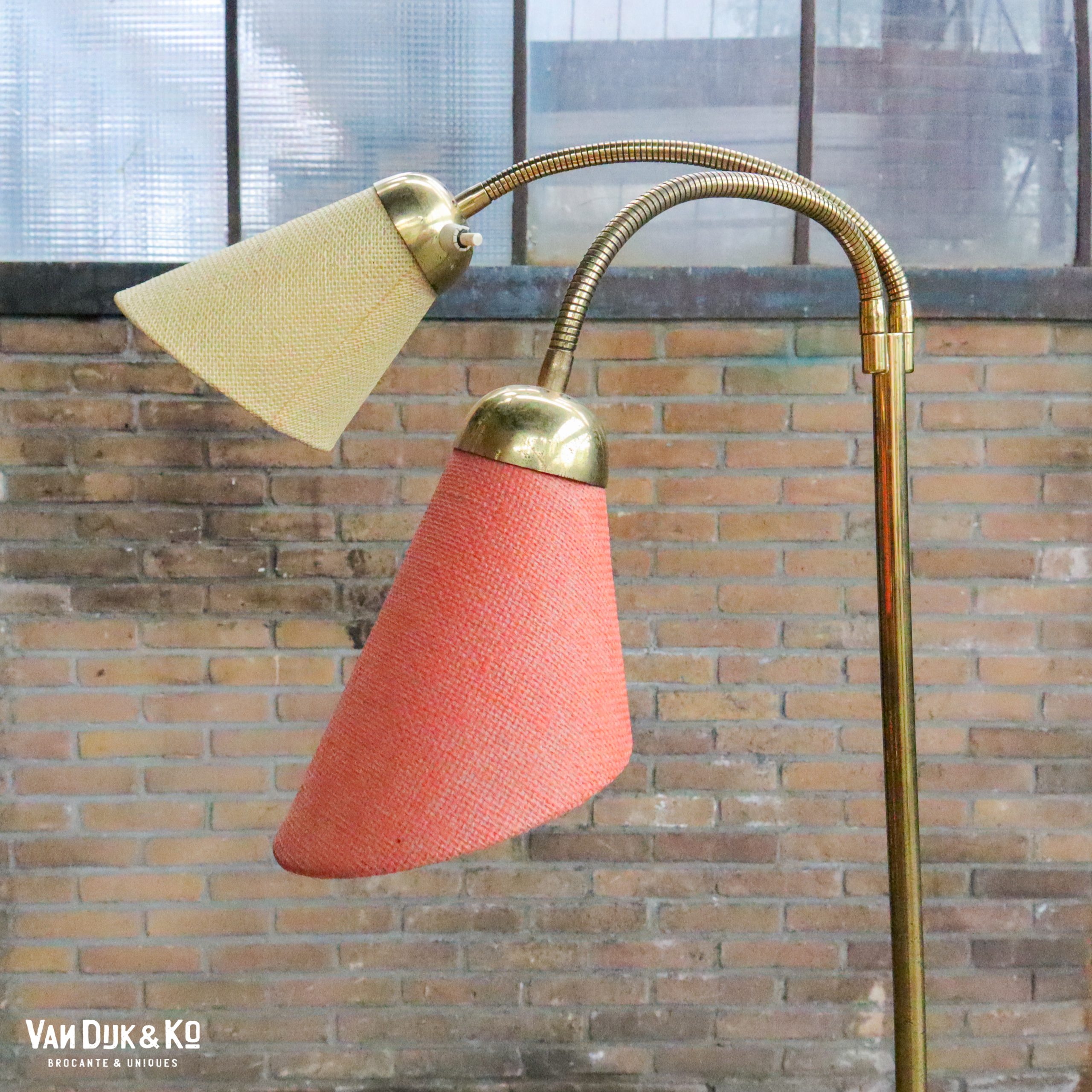 Vintage formica vloerlamp met tafeltjes - Afbeelding 7