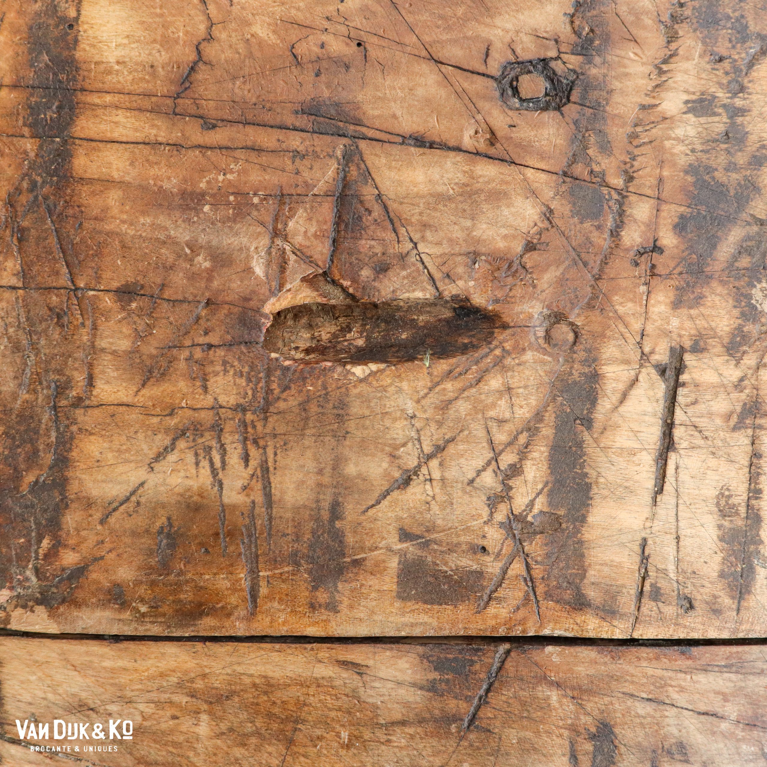 Industriële tafel met houten blad - Afbeelding 7