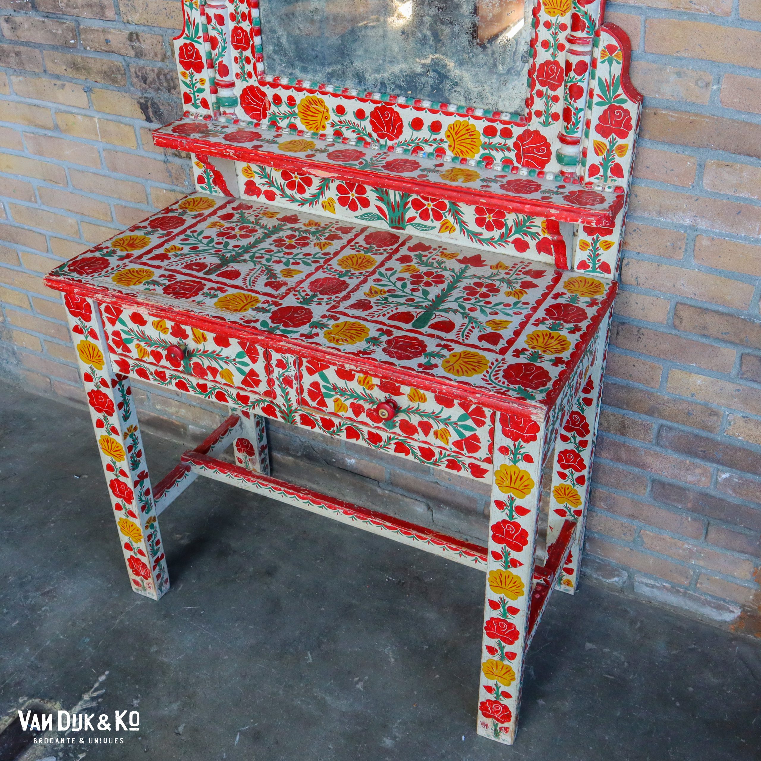 Roemeense handbeschilderde kaptafel - Afbeelding 3