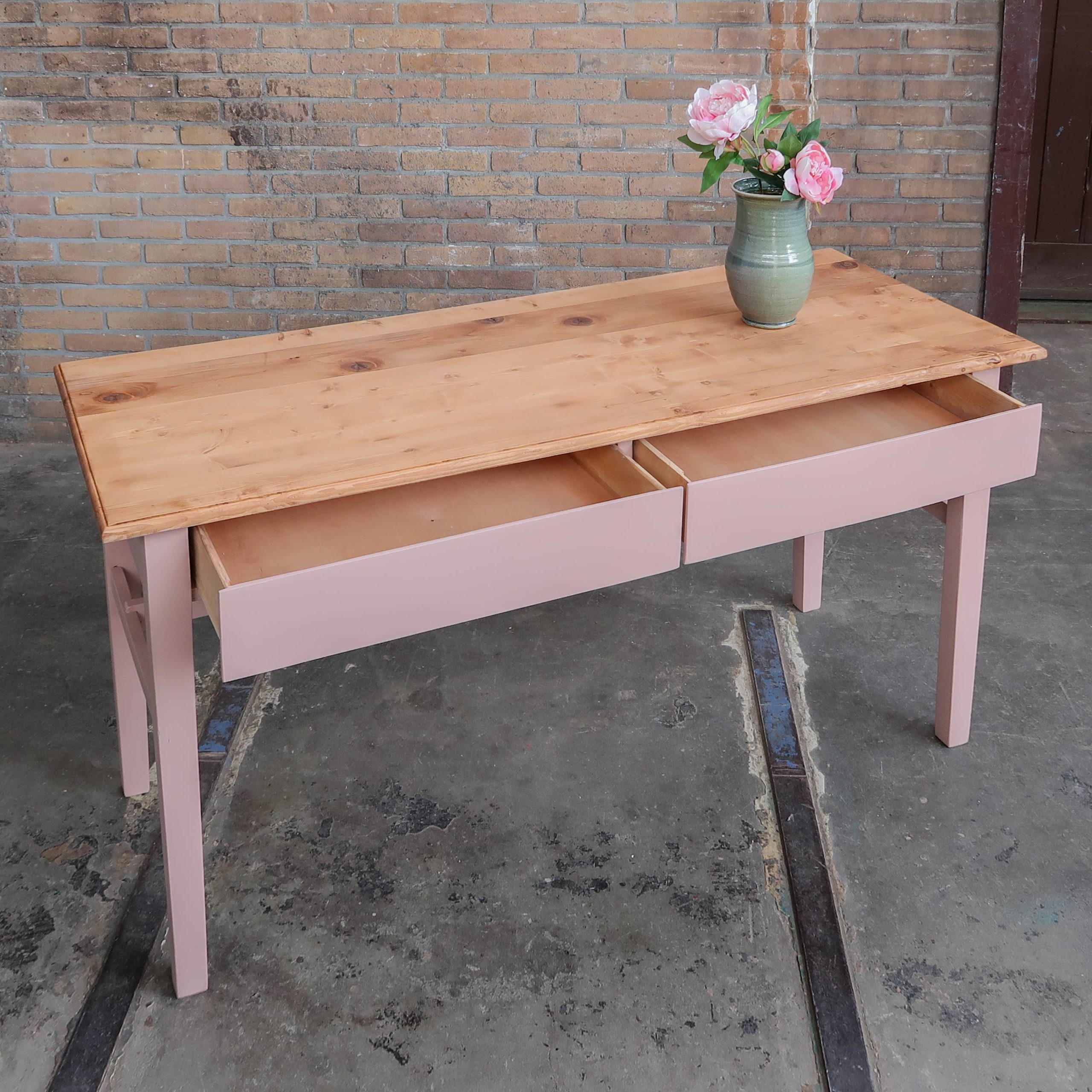 Landelijke tafel - roze onderstel - Afbeelding 4