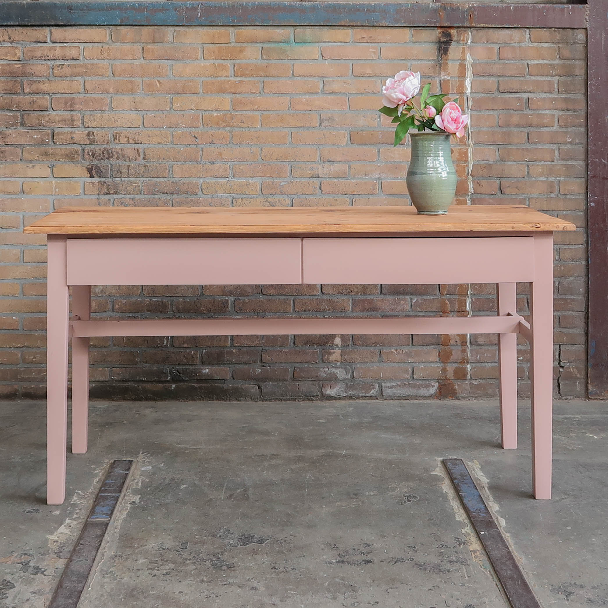 Landelijke tafel - roze onderstel - Afbeelding 2