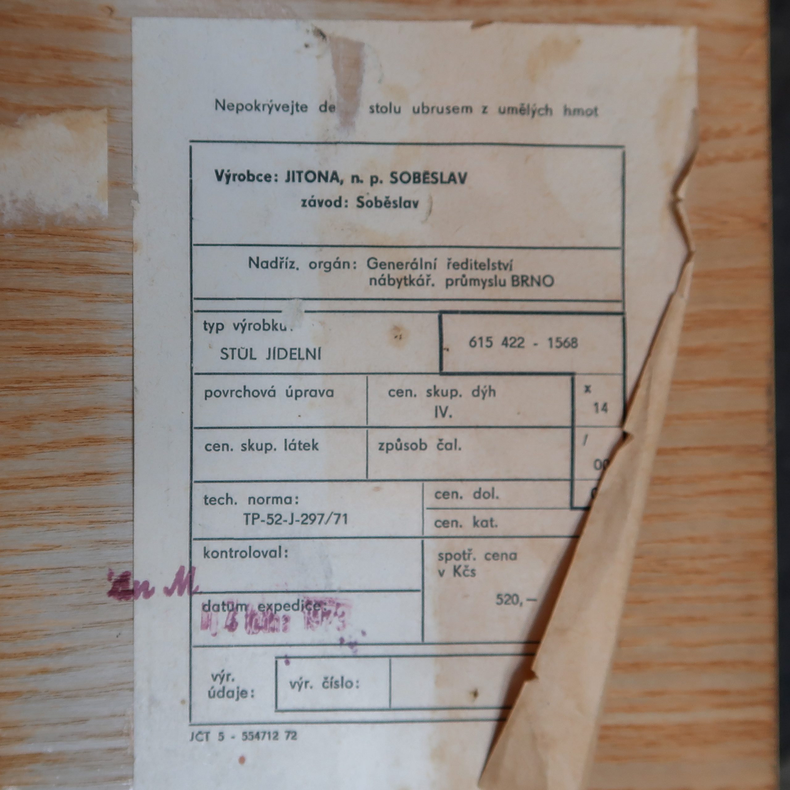 Vintage tafel - uitschuifbaar - Afbeelding 17