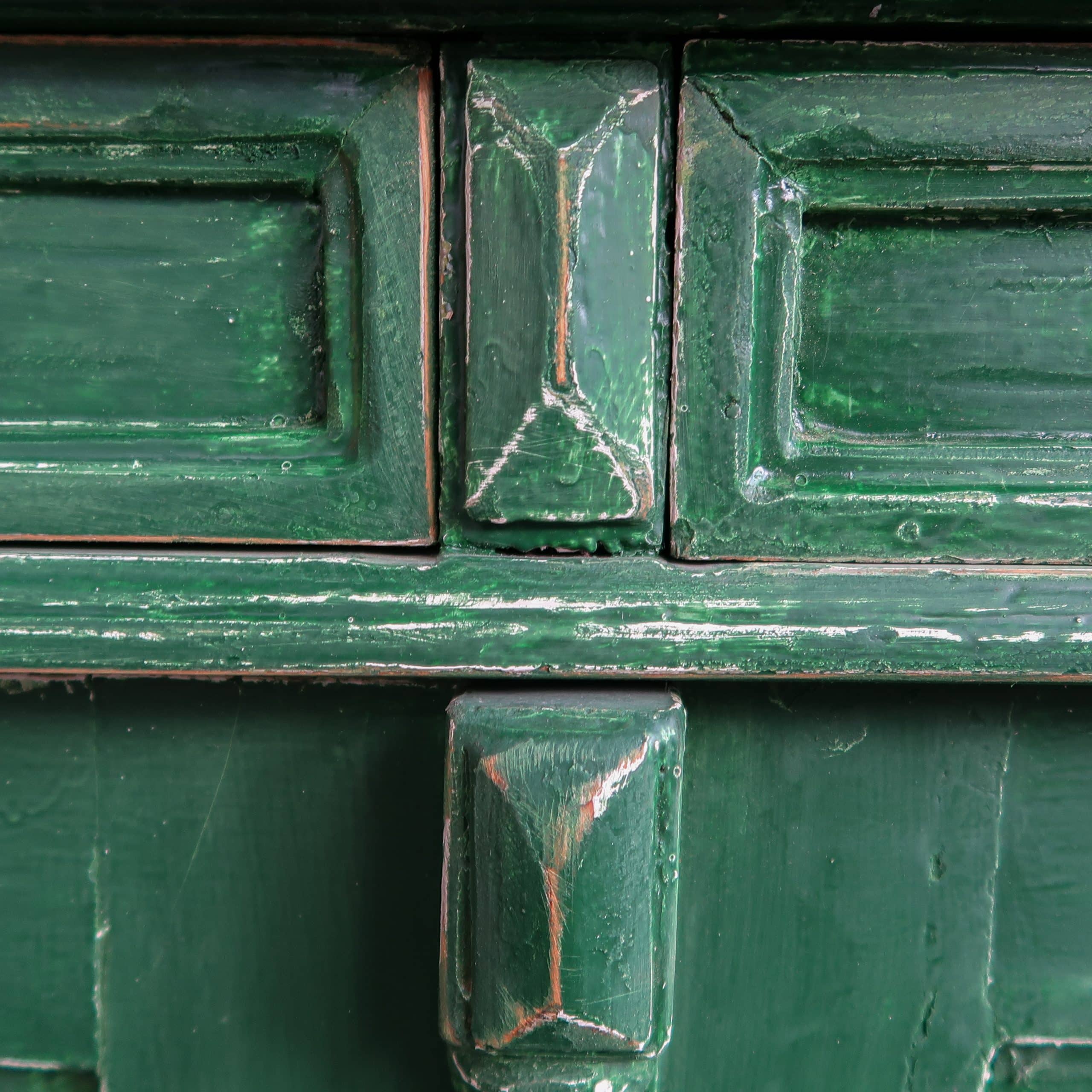 Brocante groene buffetkast - Afbeelding 11