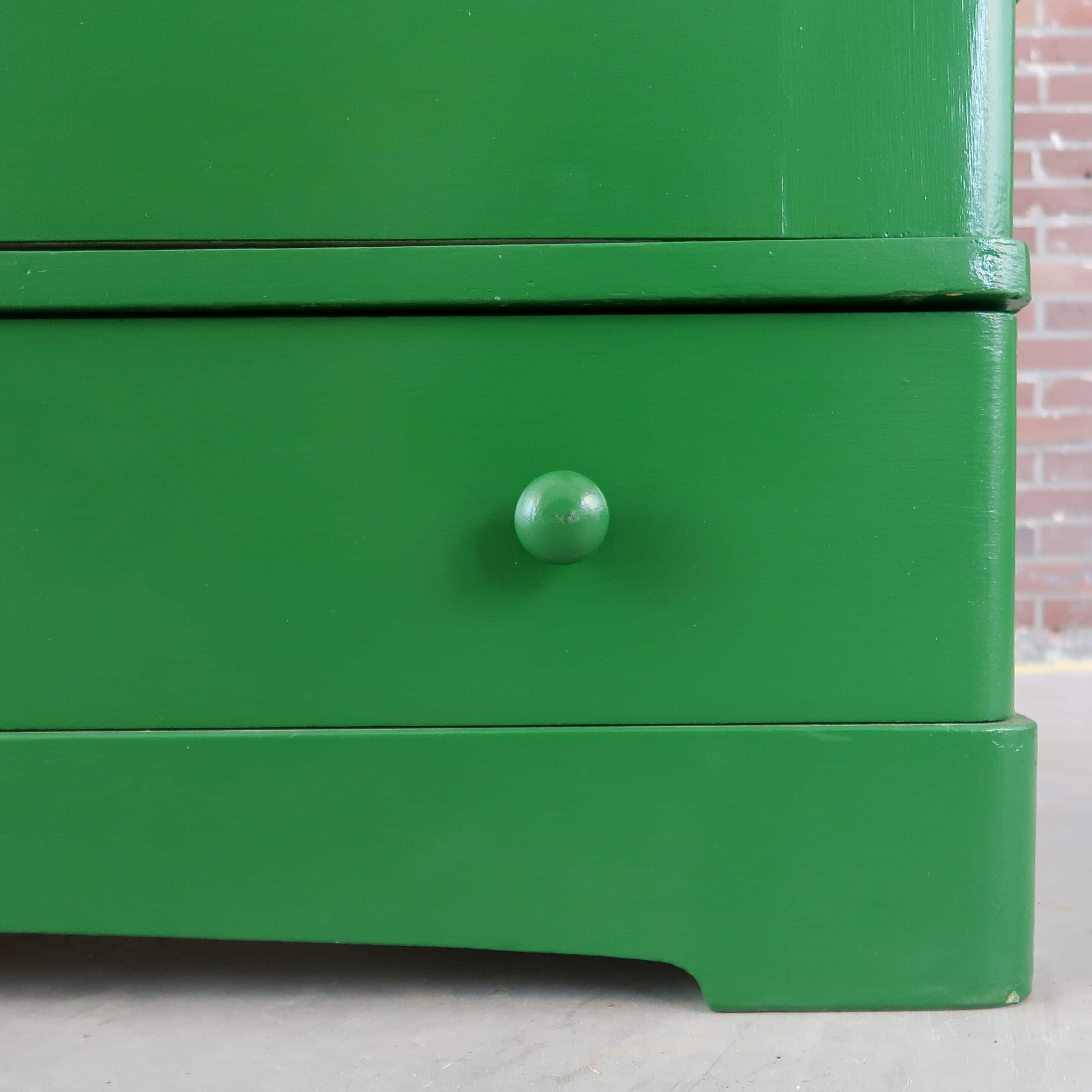 Brocante grüner Wäscheschrank - Bild 6