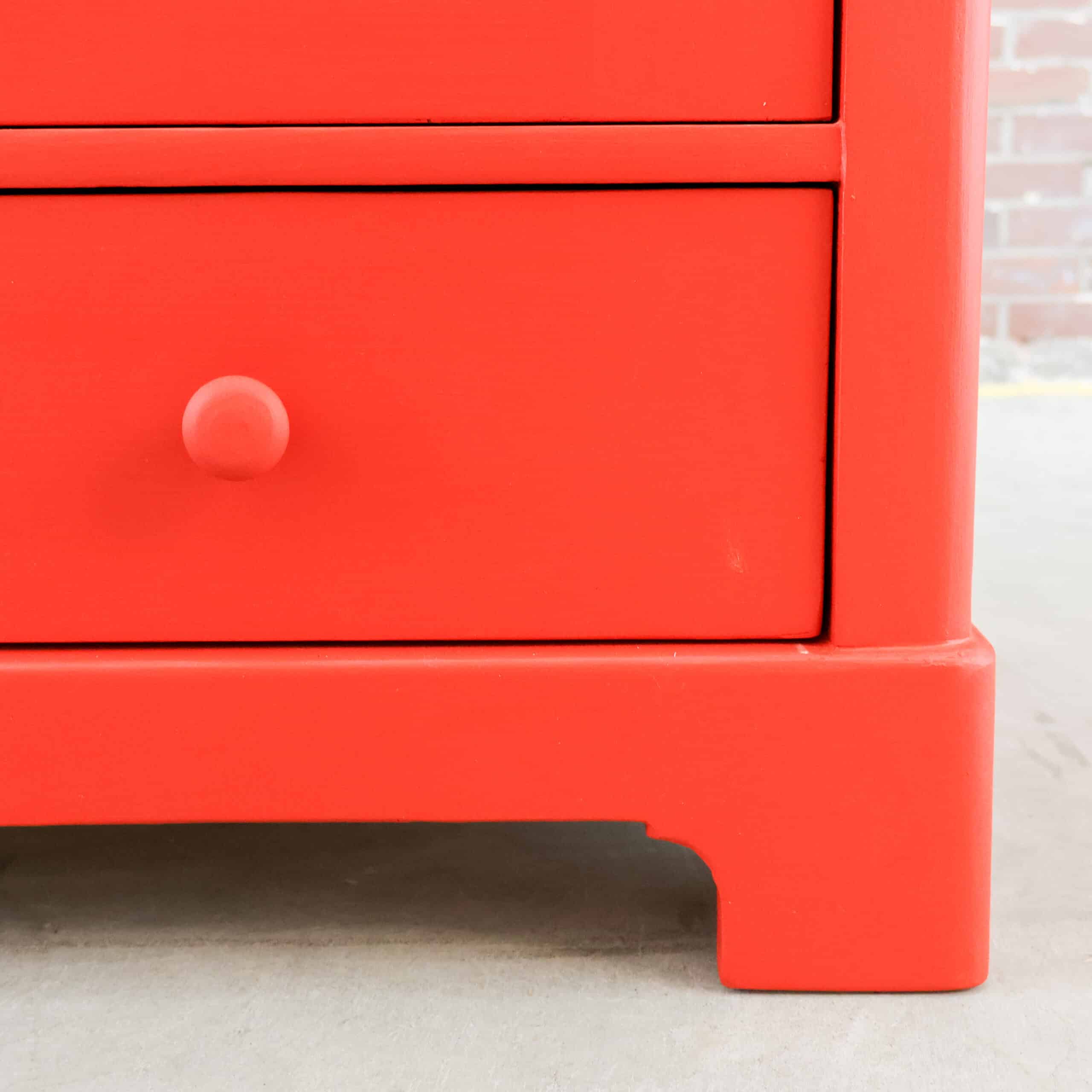 Brocante roter Wäscheschrank - Bild 7