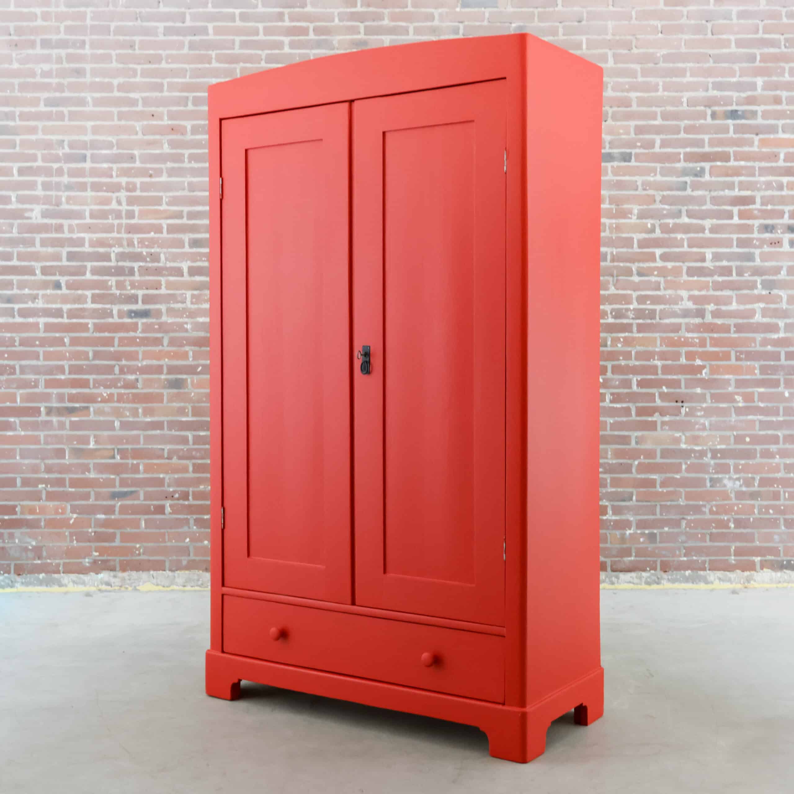 Brocante roter Wäscheschrank - Bild 8