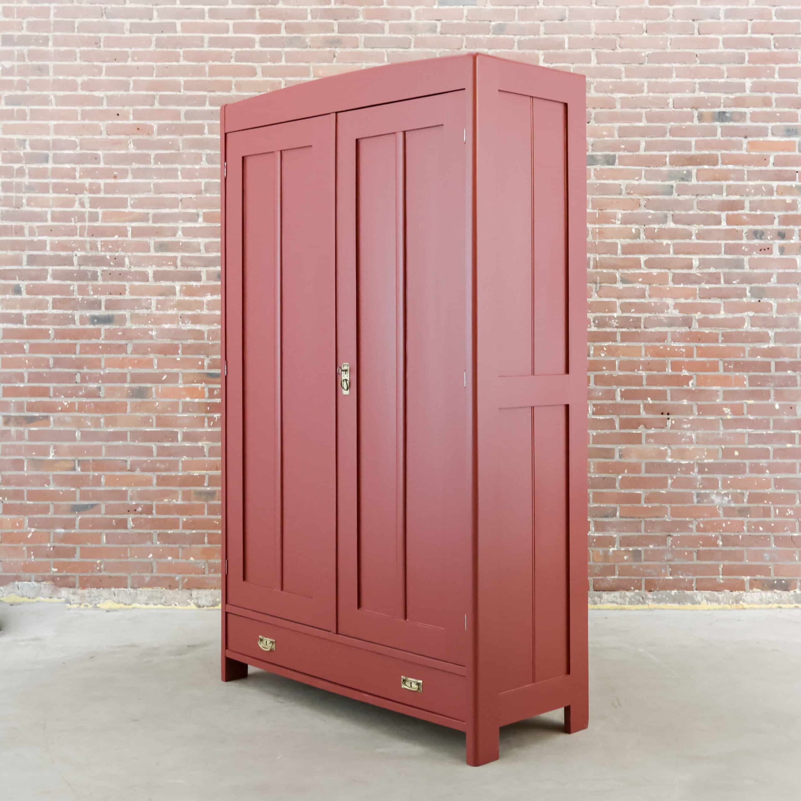 Brocante roter Wäscheschrank - Bild 7