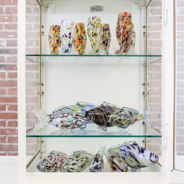 Vintage-Glasfische im Murano-Stil